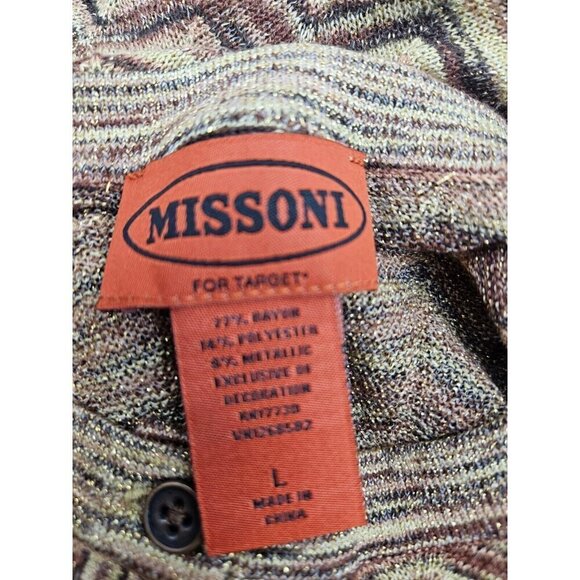 NWOT Missoni for Target Cardigan Womens L Metallic Brown Space Dye - Picture 4 of 5